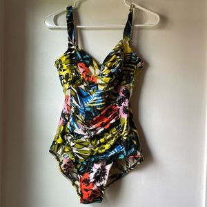 Retro palm bathing suit